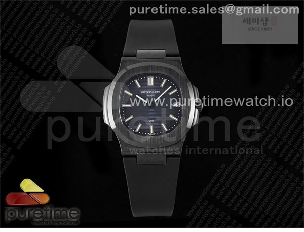 Patek Philippe AMG공장 파텍필립 노틸러스 5711 블랙풀세라믹 블루다이얼 블랙러버스트랩 AET Nautilus 5711 Black Ceramic AMGF Best Edition Blue Dial on Black Rubber Strap MIYOTA 9015 시계 5번 이미지