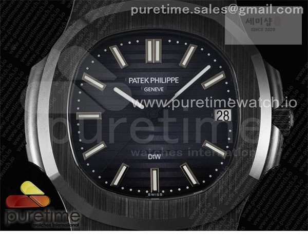 Patek Philippe AMG공장 파텍필립 노틸러스 5711 블랙풀세라믹 블루다이얼 블랙러버스트랩 AET Nautilus 5711 Black Ceramic AMGF Best Edition Blue Dial on Black Rubber Strap MIYOTA 9015 시계 6번 이미지