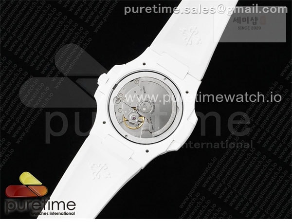 Patek Philippe AMG공장 파텍필립 노틸러스 5711 화이트풀세라믹 핑크다이얼 화이트러버스트랩 AET Nautilus 5711 White Ceramic AMGF Best Edition Pink Dial on White Rubber Strap MIYOTA 9015 시계 18번 이미지