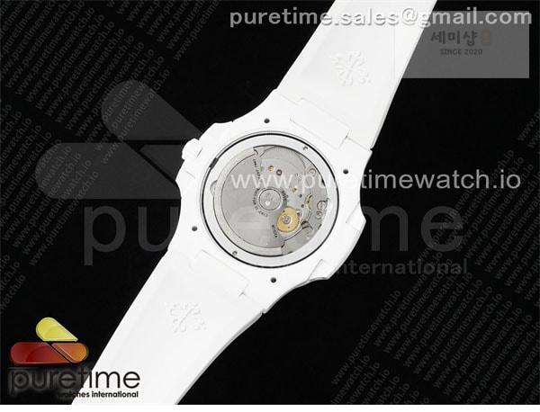 Patek Philippe AMG공장 파텍필립 노틸러스 5711 화이트풀세라믹 핑크다이얼 화이트러버스트랩 AET Nautilus 5711 White Ceramic AMGF Best Edition Pink Dial on White Rubber Strap MIYOTA 9015 시계 2번 이미지