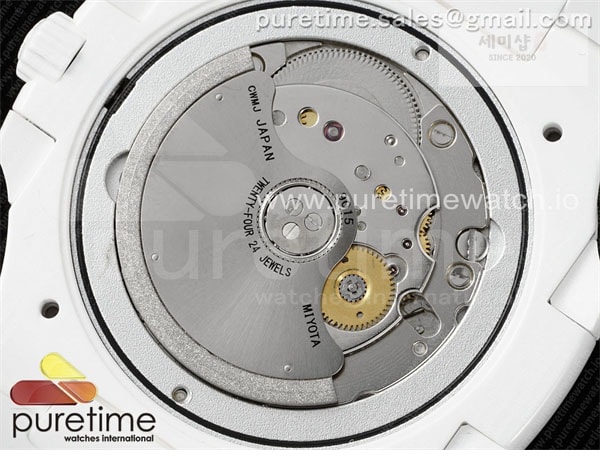 Patek Philippe AMG공장 파텍필립 노틸러스 5711 화이트풀세라믹 핑크다이얼 화이트러버스트랩 AET Nautilus 5711 White Ceramic AMGF Best Edition Pink Dial on White Rubber Strap MIYOTA 9015 시계 5번 이미지
