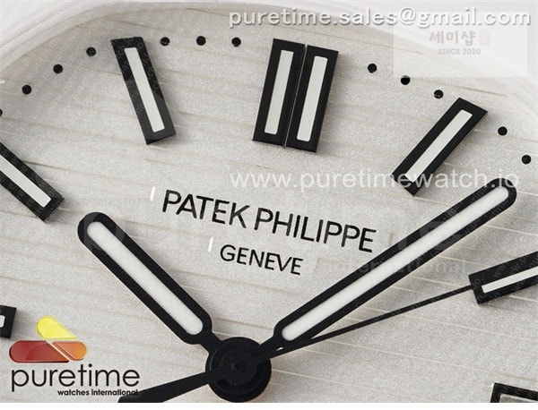 Patek Philippe AMG공장 파텍필립 노틸러스 5711 화이트풀세라믹 화이트다이얼 화이트러버스트랩 AET Nautilus 5711 White Ceramic AMGF Best Edition White Dial on White Rubber Strap MIYOTA 9015 시계 12번 이미지