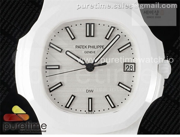 Patek Philippe AMG공장 파텍필립 노틸러스 5711 화이트풀세라믹 화이트다이얼 화이트러버스트랩 AET Nautilus 5711 White Ceramic AMGF Best Edition White Dial on White Rubber Strap MIYOTA 9015 시계 15번 이미지