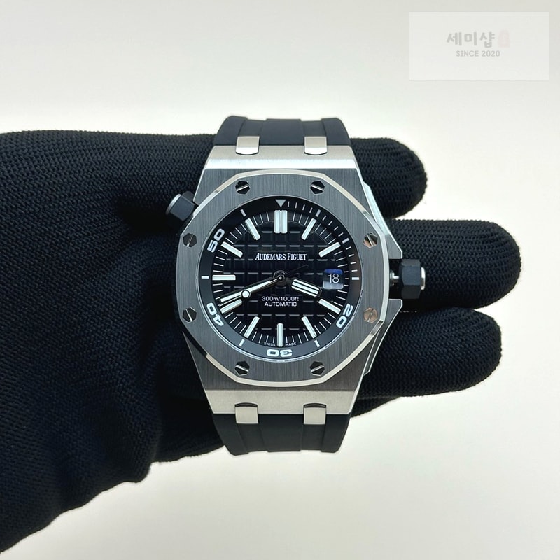 오데마피게 APS공장 오데마피게 로얄오크오프쇼어 다이버 15710 스틸 블랙다이얼 브레이슬릿 Royal Oak Offshore Diver 15710 APSF 1:1 Best Edition Black Dial on SS Bracelet SA3120 Super Clone 시계 2번 이미지