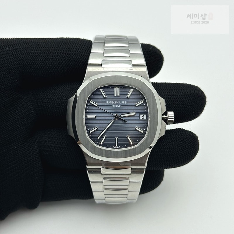 Patek Philippe 3K공장 파텍필립 노틸러스 점보 5711 스틸 다이아몬드파베베젤 블루다이얼 브레이슬릿 Nautilus Jumbo 5713 Dia SS/SS Blue/Stk 3KF Asia 324 시계 1번 이미지