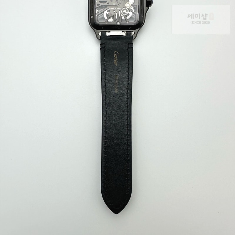Cartier TWF공장 산토스 스켈레톤 PVD블랙케이스 가죽스트랩 Santos skeleton PVD TWF Best Edition Skeleton Dial on Black Leather Strap Ronda Quartz 시계 9번 이미지