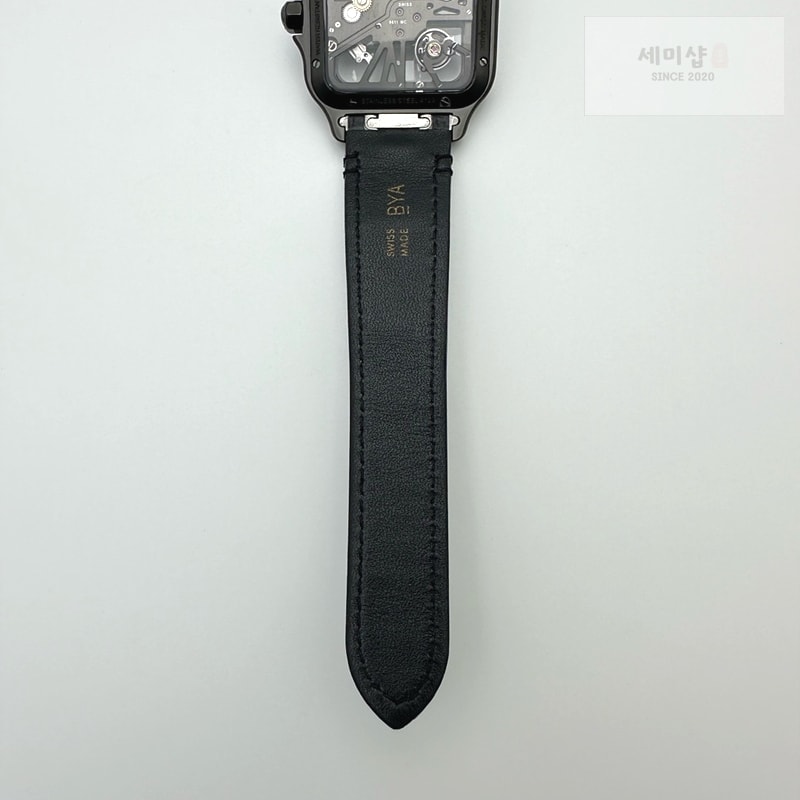 Cartier TWF공장 산토스 스켈레톤 PVD블랙케이스 가죽스트랩 Santos skeleton PVD TWF Best Edition Skeleton Dial on Black Leather Strap Ronda Quartz 시계 10번 이미지