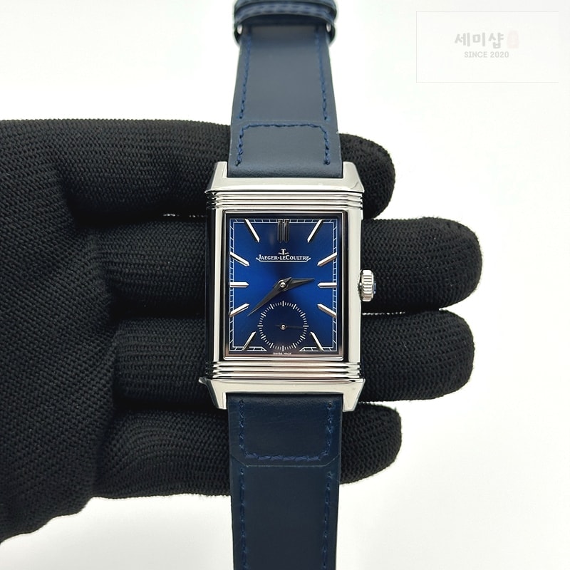 Jaeger Le Coultre MG공장 예거 리베르소 듀오페이스 블루가죽스트랩 Reverso Tribute Small Seconds SS/LE Blue MGF A854A 시계 1번 이미지