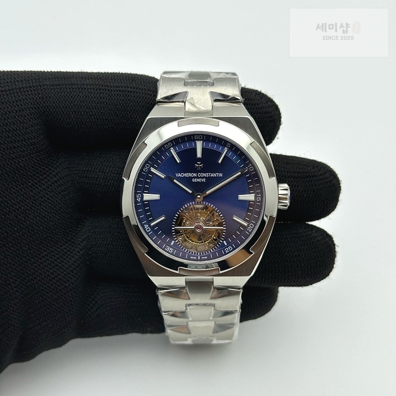 바쉐론콘스탄틴 EUR공장 오버시즈 뚜르비용 블루다이얼 Traditionnelle Tourbillon SS EURF Best Edition Blue Dial on SS Bracelet 시계 1번 이미지