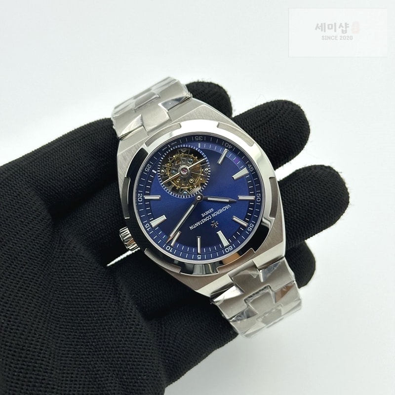 바쉐론콘스탄틴 EUR공장 오버시즈 뚜르비용 블루다이얼 Traditionnelle Tourbillon SS EURF Best Edition Blue Dial on SS Bracelet 시계 4번 이미지