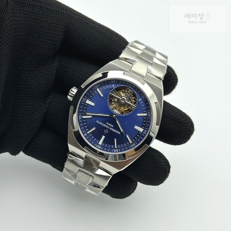 바쉐론콘스탄틴 EUR공장 오버시즈 뚜르비용 블루다이얼 Traditionnelle Tourbillon SS EURF Best Edition Blue Dial on SS Bracelet 시계 5번 이미지