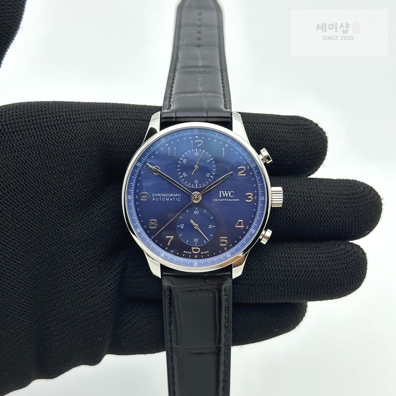 I W C ZF공장 V3 포르투기저 블루다이얼 가죽스트랩 Portuguese IW371606 ZF V3 1:1 Best Edition SS Blue Dial on Black Leather Strap A96355 시계 1번 이미지