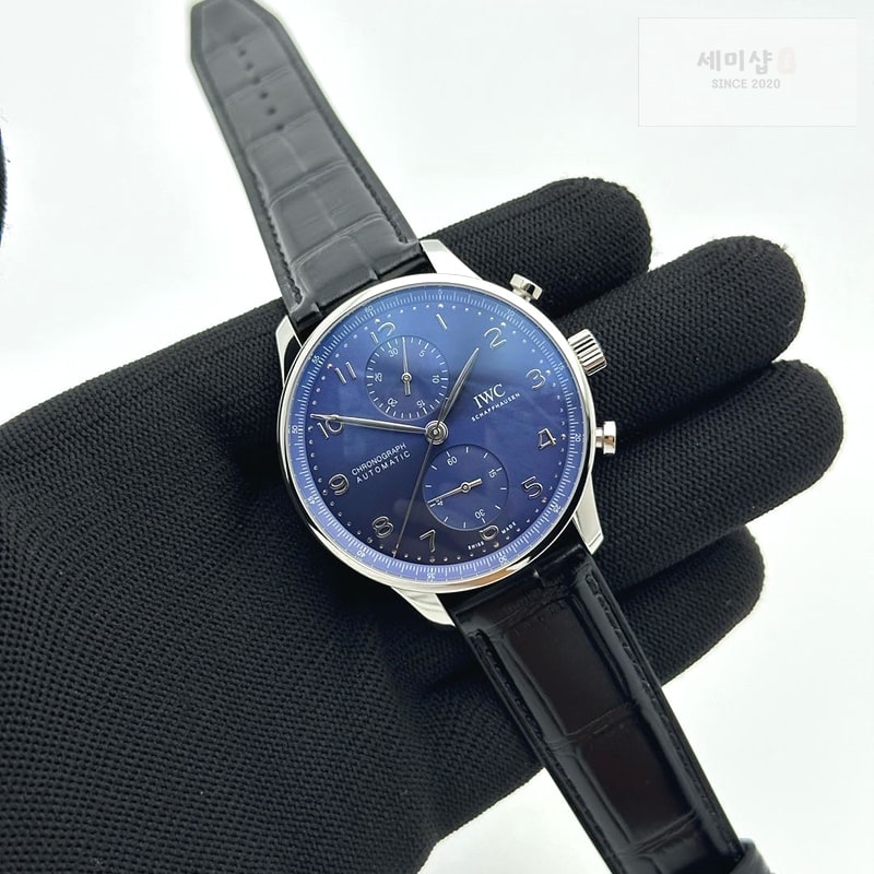 I W C ZF공장 V3 포르투기저 블루다이얼 가죽스트랩 Portuguese IW371606 ZF V3 1:1 Best Edition SS Blue Dial on Black Leather Strap A96355 시계 2번 이미지