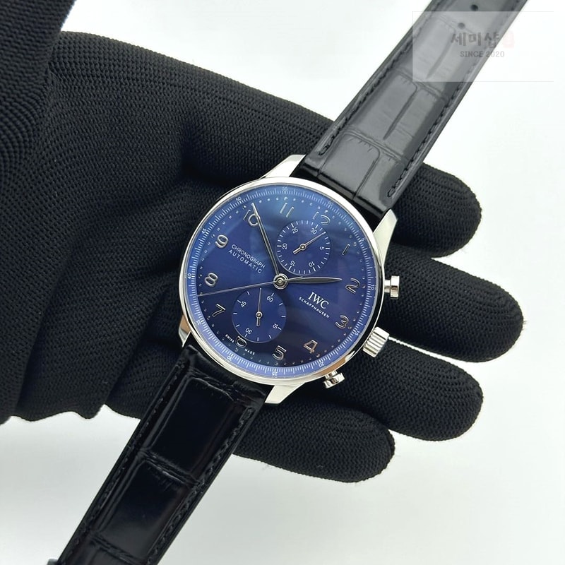 I W C ZF공장 V3 포르투기저 블루다이얼 가죽스트랩 Portuguese IW371606 ZF V3 1:1 Best Edition SS Blue Dial on Black Leather Strap A96355 시계 3번 이미지
