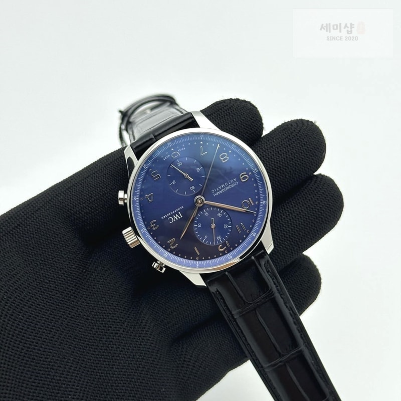 I W C ZF공장 V3 포르투기저 블루다이얼 가죽스트랩 Portuguese IW371606 ZF V3 1:1 Best Edition SS Blue Dial on Black Leather Strap A96355 시계 4번 이미지