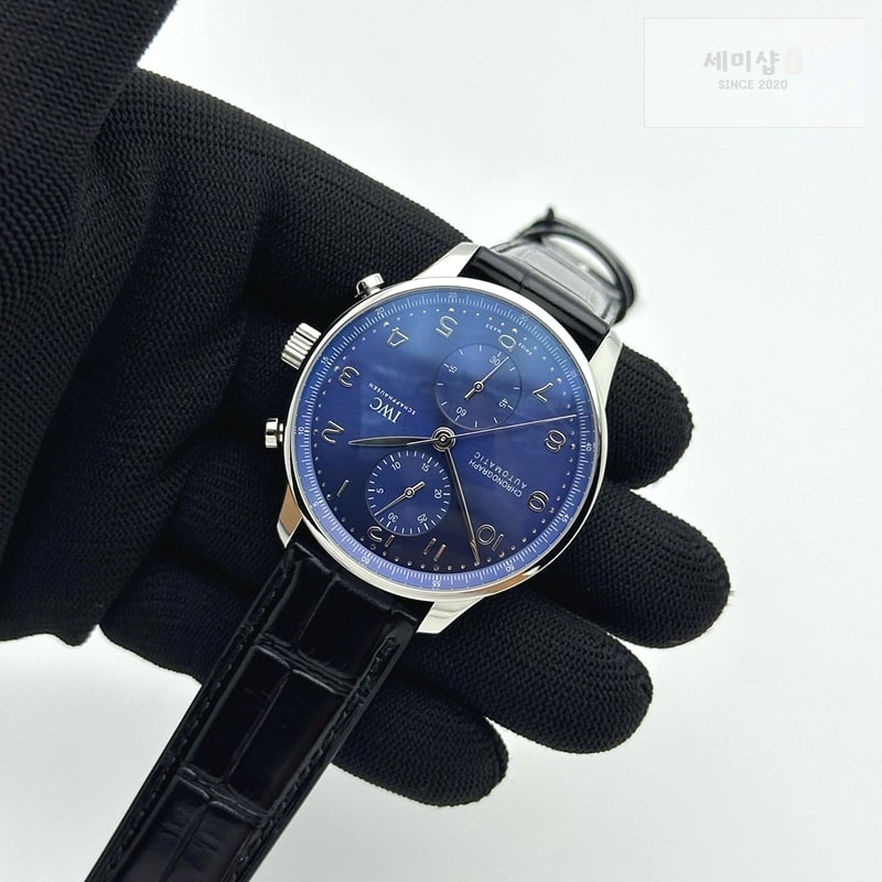 I W C ZF공장 V3 포르투기저 블루다이얼 가죽스트랩 Portuguese IW371606 ZF V3 1:1 Best Edition SS Blue Dial on Black Leather Strap A96355 시계 5번 이미지