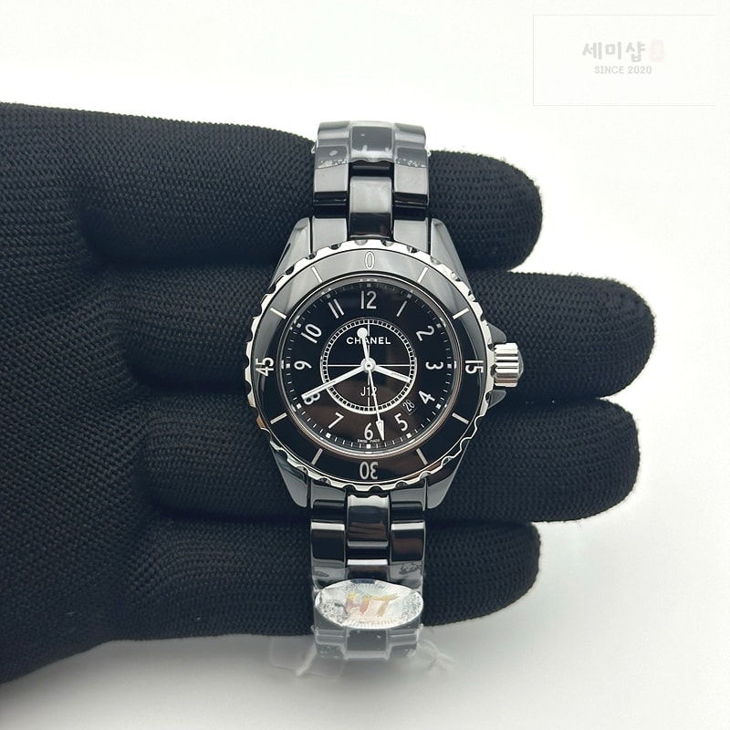 C H A N E L HT공장 샤넬 J12 블랙세라믹 33mm 여성용 세라믹브레이슬릿 솔리드백 XHANEL J-12 Ladies 33mm CER/CER Blk/Num EAST Swiss Qtz KOR EAST공장 시계 3번 이미지