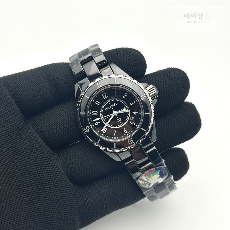 C H A N E L HT공장 샤넬 J12 블랙세라믹 33mm 여성용 세라믹브레이슬릿 솔리드백 XHANEL J-12 Ladies 33mm CER/CER Blk/Num EAST Swiss Qtz KOR EAST공장 시계 4번 이미지
