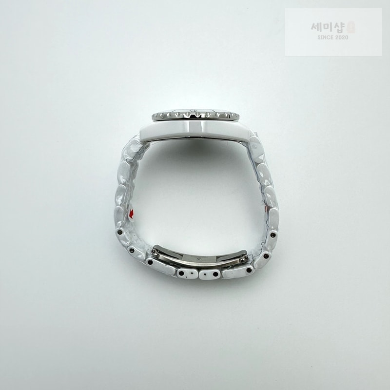 C H A N E L XF공장 샤넬 J12 화이트다이얼 8P다이아몬드인덱스 33mm 여성용 J-12 Ladies 33mm CER/CER Wht/Num/Dia XF Sw Qtz 시계 8번 이미지