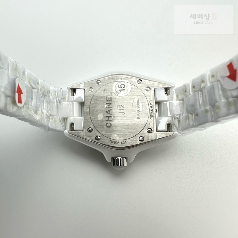C H A N E L XF공장 샤넬 J12 화이트다이얼 8P다이아몬드인덱스 33mm 여성용 J-12 Ladies 33mm CER/CER Wht/Num/Dia XF Sw Qtz 시계 10번 이미지