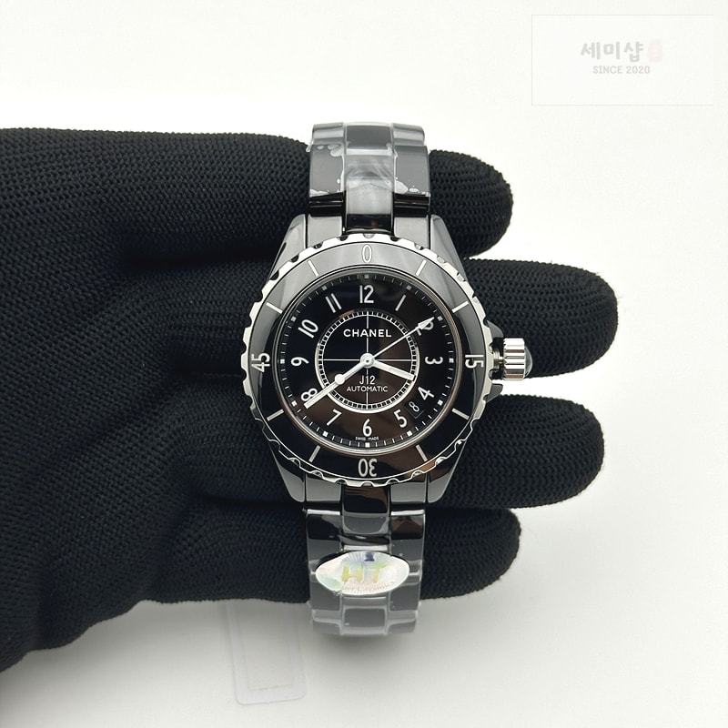 C H A N E L HT공장 샤넬 J12 블랙세라믹 38mm 남성용 세라믹브레이슬릿 솔리드백 XHANEL J-12 38mm Blk CER/CER Blk/Num EAST A2892 KOR EAST공장 시계 1번 이미지