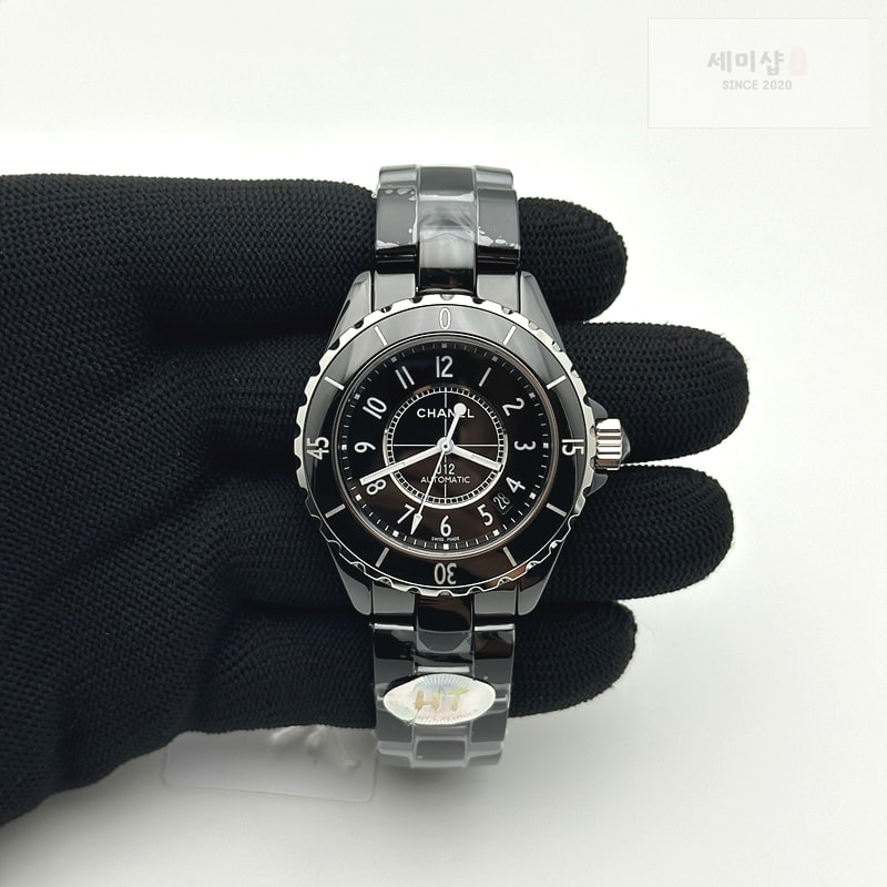 C H A N E L HT공장 샤넬 J12 블랙세라믹 38mm 남성용 세라믹브레이슬릿 솔리드백 XHANEL J-12 38mm Blk CER/CER Blk/Num EAST A2892 KOR EAST공장 시계 3번 이미지