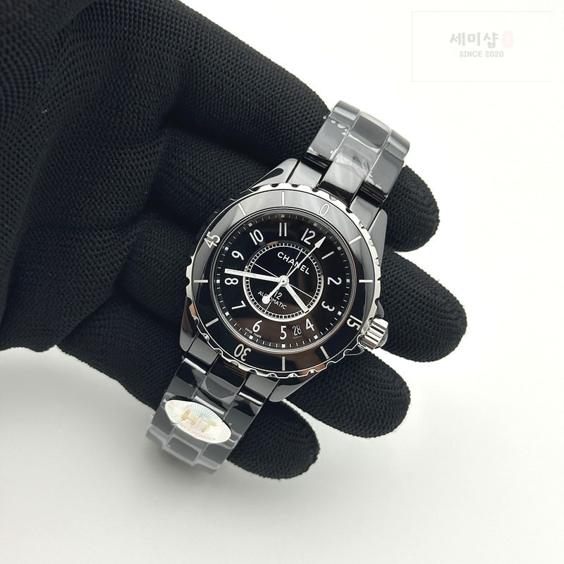 C H A N E L HT공장 샤넬 J12 블랙세라믹 38mm 남성용 세라믹브레이슬릿 솔리드백 XHANEL J-12 38mm Blk CER/CER Blk/Num EAST A2892 KOR EAST공장 시계 5번 이미지
