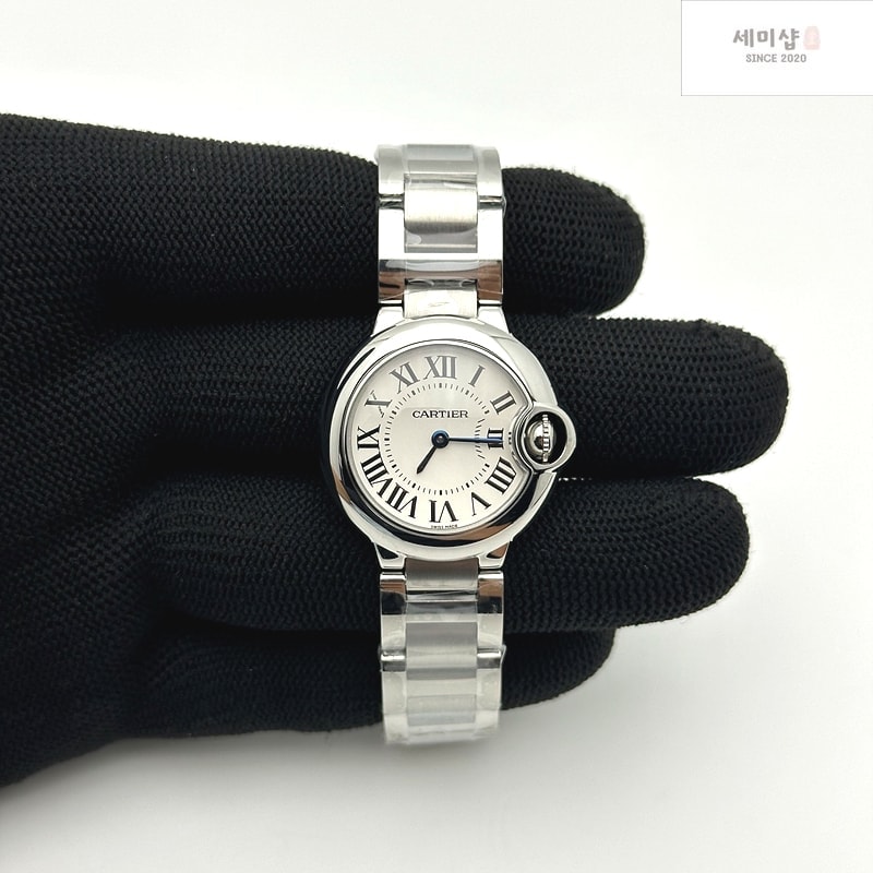 Cartier AF공장 까르띠에 발롱블루 28MM 스틸 화이트다이얼 브레이슬릿 Ballon Bleu 28mm SS White Dial on SS Bracelet Ronda Quartz 시계 1번 이미지