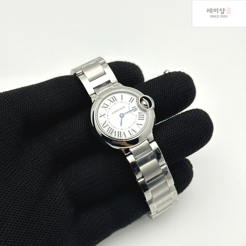 Cartier AF공장 까르띠에 발롱블루 28MM 스틸 화이트다이얼 브레이슬릿 Ballon Bleu 28mm SS White Dial on SS Bracelet Ronda Quartz 시계 2번 이미지