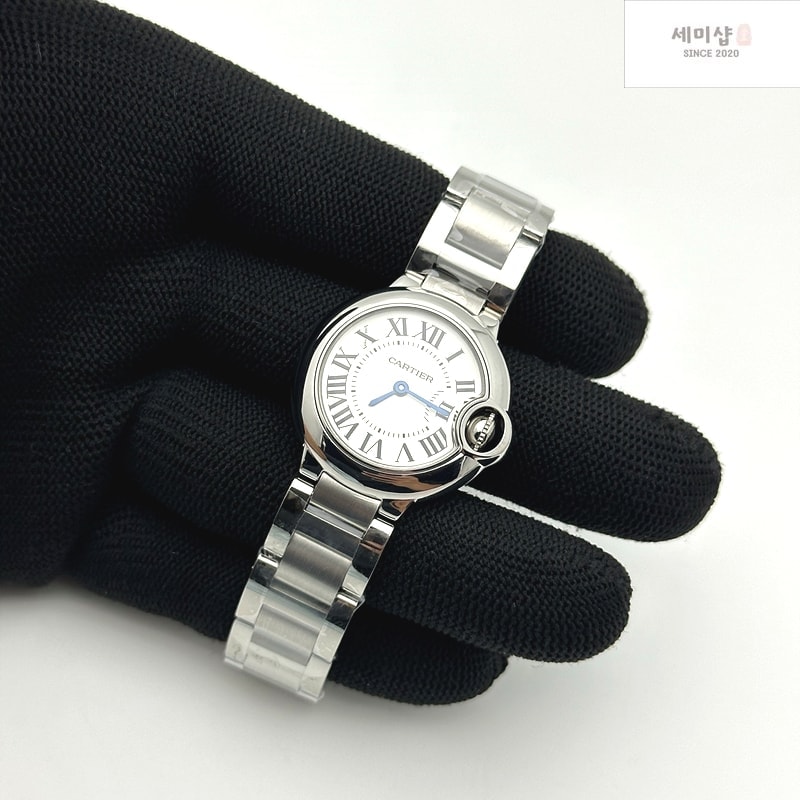 Cartier AF공장 까르띠에 발롱블루 28MM 스틸 화이트다이얼 브레이슬릿 Ballon Bleu 28mm SS White Dial on SS Bracelet Ronda Quartz 시계 3번 이미지