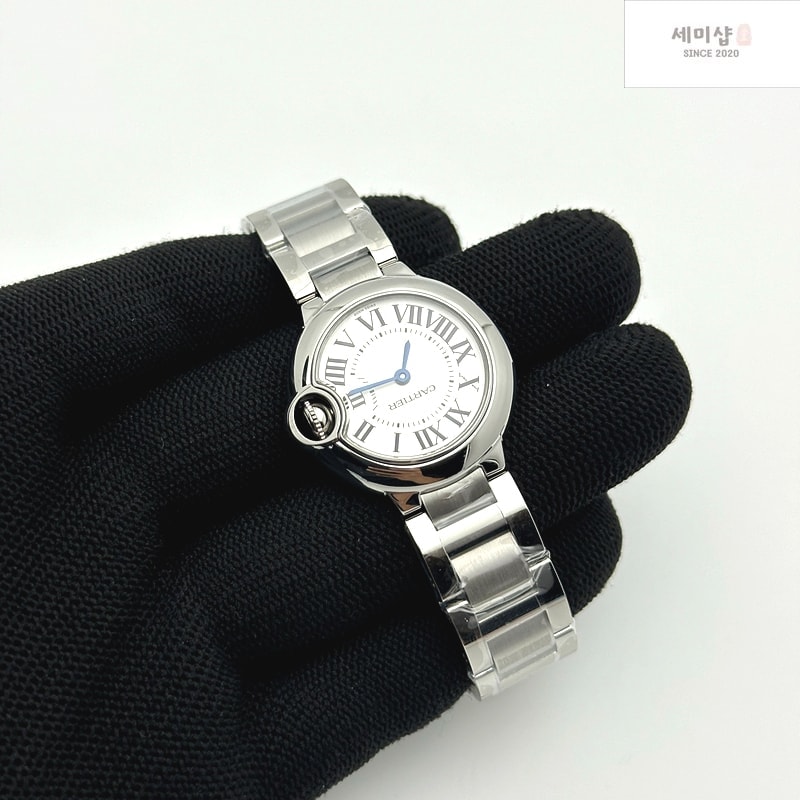Cartier AF공장 까르띠에 발롱블루 28MM 스틸 화이트다이얼 브레이슬릿 Ballon Bleu 28mm SS White Dial on SS Bracelet Ronda Quartz 시계 4번 이미지