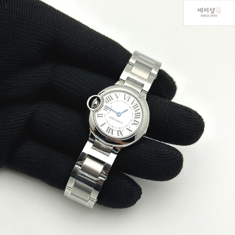 Cartier AF공장 까르띠에 발롱블루 28MM 스틸 화이트다이얼 브레이슬릿 Ballon Bleu 28mm SS White Dial on SS Bracelet Ronda Quartz 시계 5번 이미지