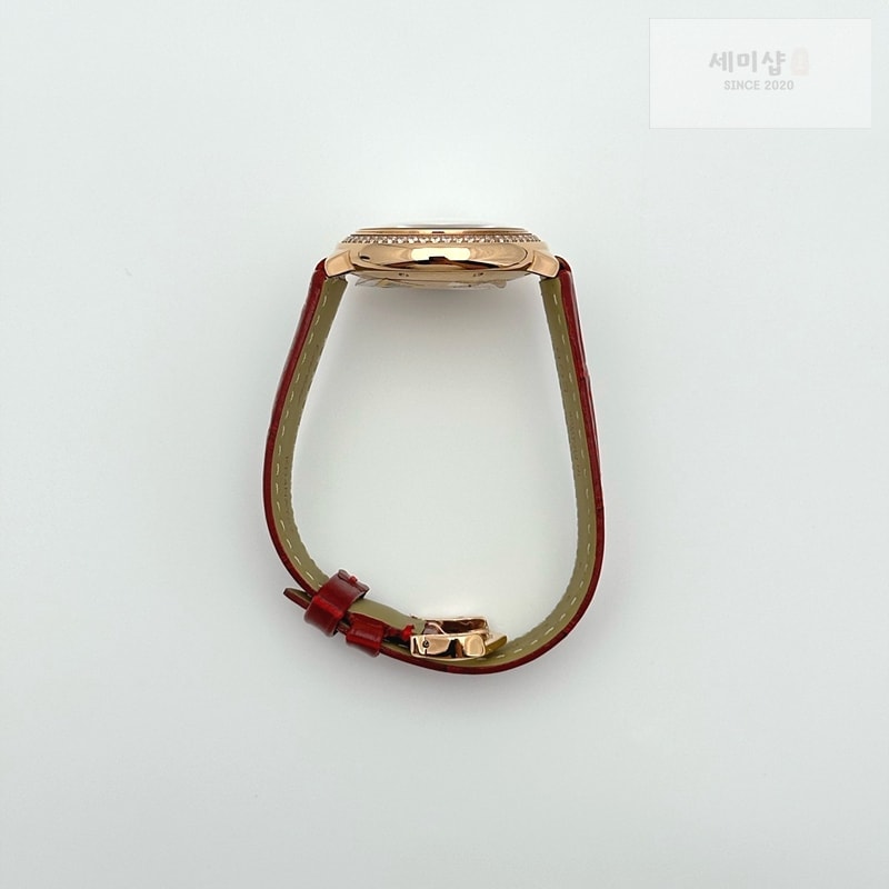 Cartier AF공장 까르띠에 발롱블루 33mm 로즈골드금통 다이아케이스 실버다이얼 레드가죽스트랩 Ballon Bleu 33mm RG AF 1:1 Best Edition Silver Dial Diamonds Bezel on Red Leather Strap SEIKO NH05A 시계 6번 이미지