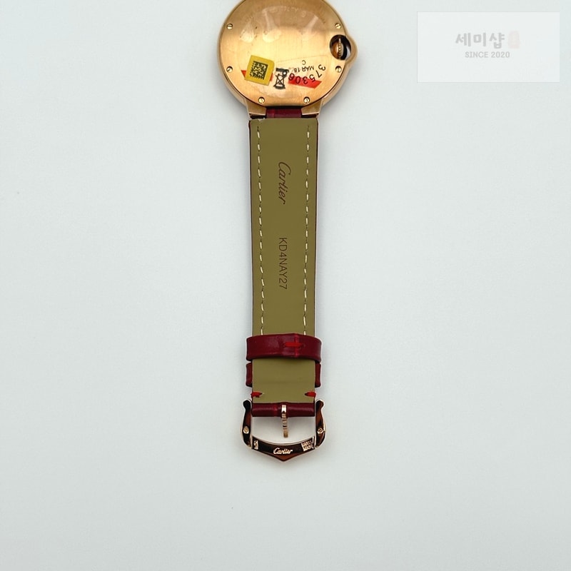 Cartier AF공장 까르띠에 발롱블루 33mm 로즈골드금통 다이아케이스 실버다이얼 레드가죽스트랩 Ballon Bleu 33mm RG AF 1:1 Best Edition Silver Dial Diamonds Bezel on Red Leather Strap SEIKO NH05A 시계 9번 이미지