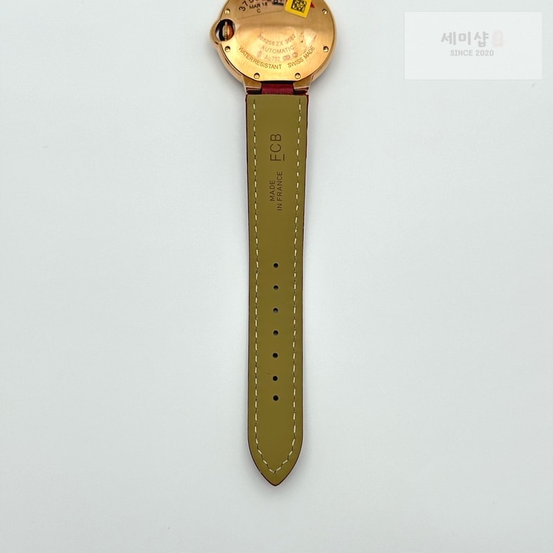Cartier AF공장 까르띠에 발롱블루 33mm 로즈골드금통 다이아케이스 실버다이얼 레드가죽스트랩 Ballon Bleu 33mm RG AF 1:1 Best Edition Silver Dial Diamonds Bezel on Red Leather Strap SEIKO NH05A 시계 10번 이미지