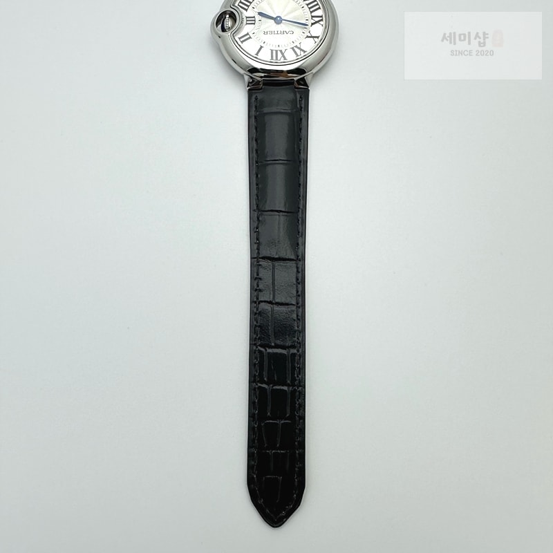 Cartier AF공장 까르띠에 발롱블루 33MM 스틸 블랙크로커다일스트랩 Ballon Bleu 33mm SS White Textured Dial on Black Crocodile Strap Jap Quartz 시계 10번 이미지