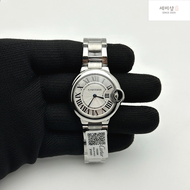 Cartier AF공장 까르띠에 발롱블루 33MM 스틸 핑크다이얼 브레이슬릿 BALLON BLEU 33MM SS PINK TEXTURED DIAL ON SS BRACELET CAL.076 시계 1번 이미지