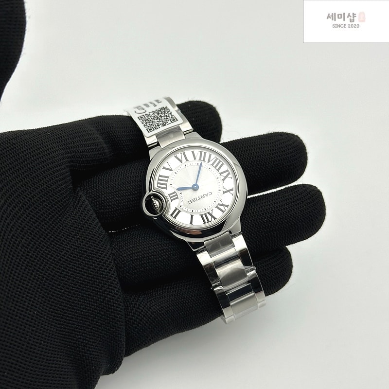 Cartier AF공장 까르띠에 발롱블루 33MM 스틸 핑크다이얼 브레이슬릿 BALLON BLEU 33MM SS PINK TEXTURED DIAL ON SS BRACELET CAL.076 시계 4번 이미지