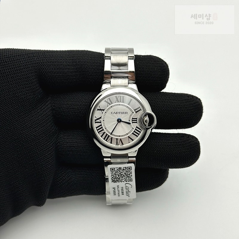 Cartier AF공장 까르띠에 발롱블루 33MM 스틸 핑크다이얼 브레이슬릿 BALLON BLEU 33MM SS PINK TEXTURED DIAL ON SS BRACELET CAL.076 시계 1번 이미지