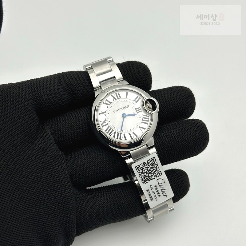 Cartier AF공장 까르띠에 발롱블루 33MM 스틸 핑크다이얼 브레이슬릿 BALLON BLEU 33MM SS PINK TEXTURED DIAL ON SS BRACELET CAL.076 시계 2번 이미지