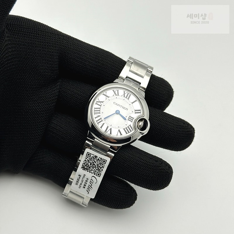 Cartier AF공장 까르띠에 발롱블루 33MM 스틸 핑크다이얼 브레이슬릿 BALLON BLEU 33MM SS PINK TEXTURED DIAL ON SS BRACELET CAL.076 시계 3번 이미지