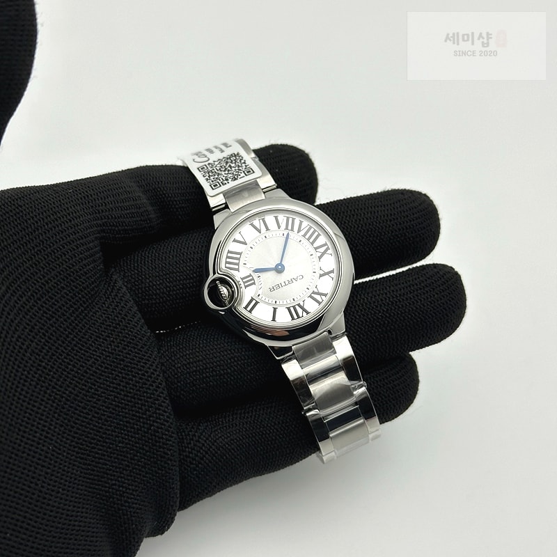 Cartier AF공장 까르띠에 발롱블루 33MM 스틸 핑크다이얼 브레이슬릿 BALLON BLEU 33MM SS PINK TEXTURED DIAL ON SS BRACELET CAL.076 시계 4번 이미지