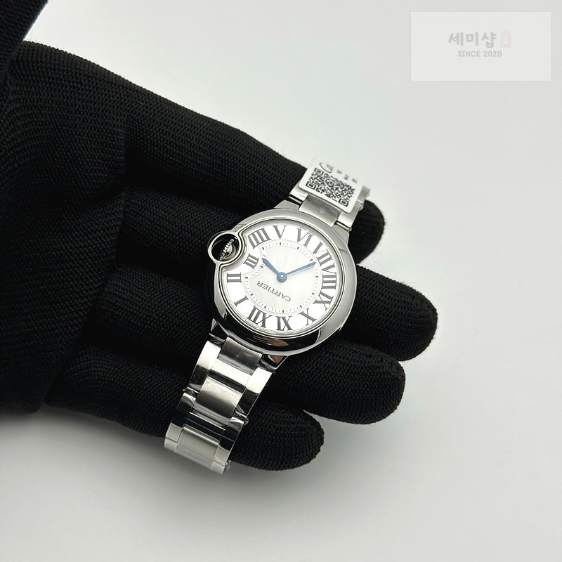 Cartier AF공장 까르띠에 발롱블루 33MM 스틸 핑크다이얼 브레이슬릿 BALLON BLEU 33MM SS PINK TEXTURED DIAL ON SS BRACELET CAL.076 시계 5번 이미지