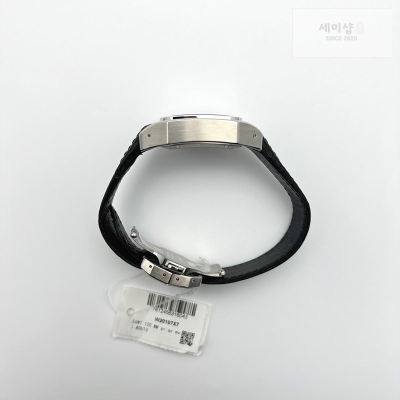 Cartier V6공장 까르띠에 산토스100 미디움 스틸 화이트다이얼 가죽스트랩 시계 7번 이미지