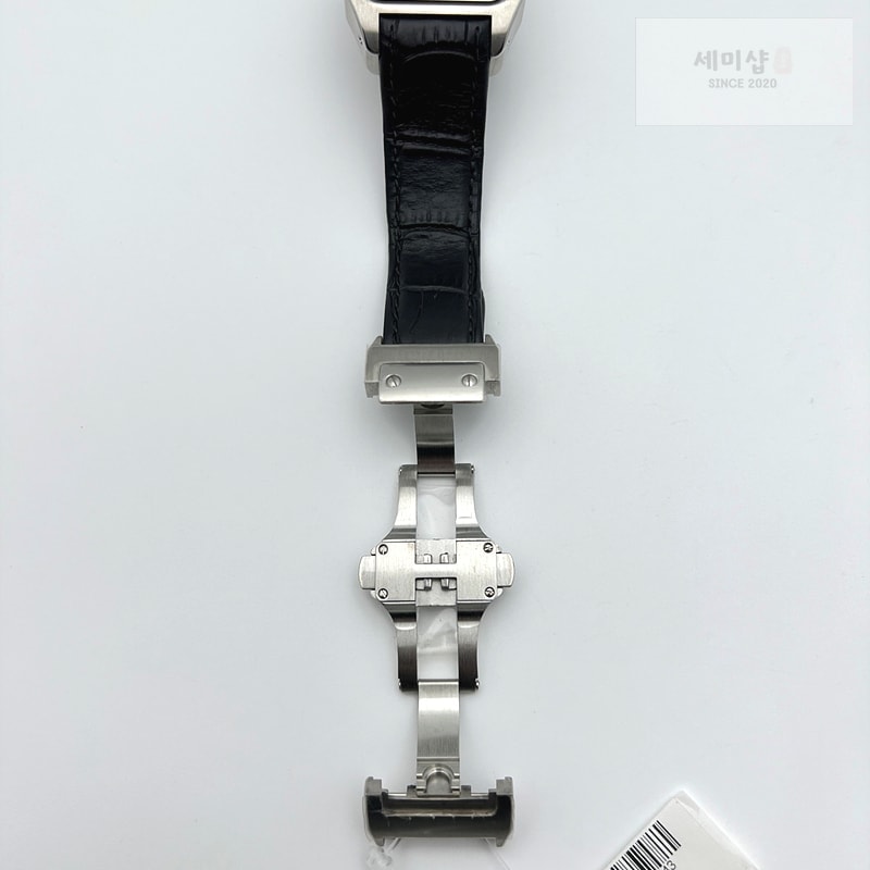Cartier V6공장 까르띠에 산토스100 미디움 스틸 화이트다이얼 가죽스트랩 시계 8번 이미지