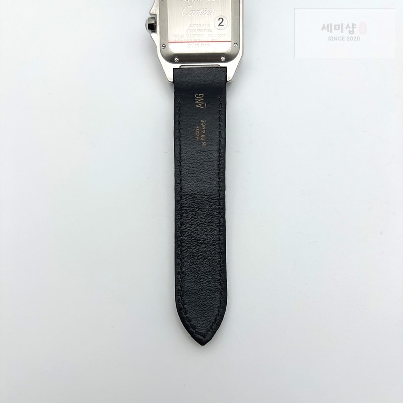 Cartier V6공장 까르띠에 산토스100 미디움 스틸 화이트다이얼 가죽스트랩 시계 10번 이미지