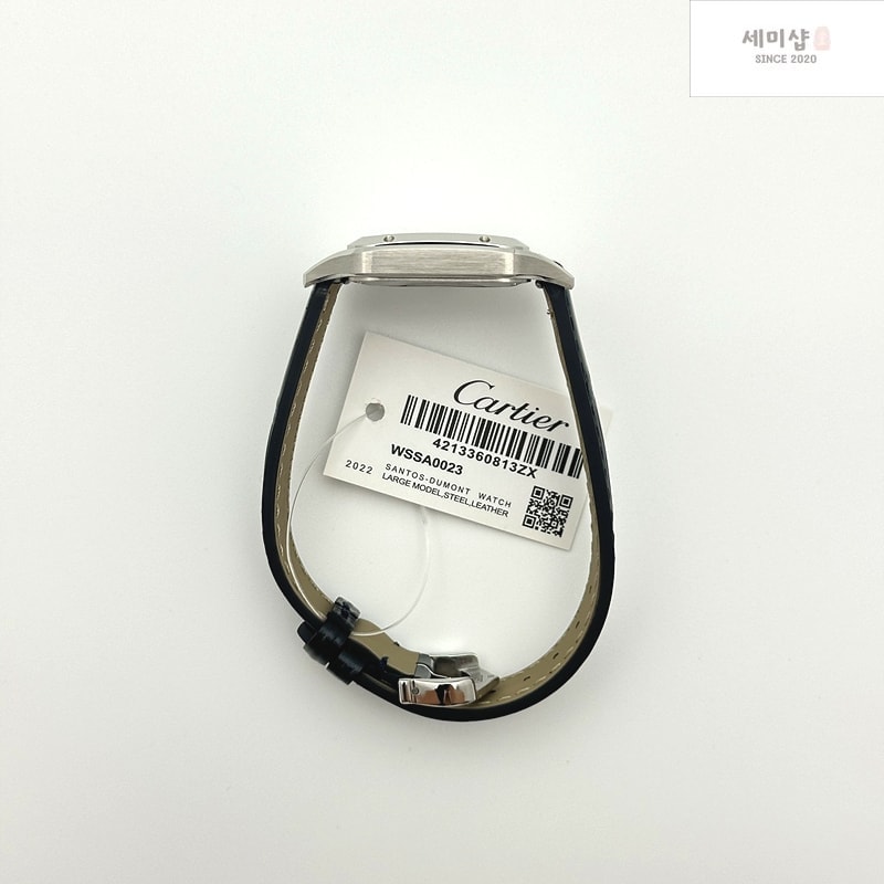 Cartier F1공장 까르띠에 산토스 뒤몽 38mm 실버다이얼 블루가죽스트랩 Santos Dumont 38mm SS F1F Best Edition Silver Dial on Blue Leather Strap Quartz 시계 7번 이미지
