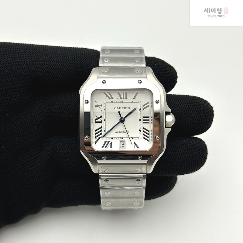 Cartier BV공장 까르띠에 산토스 40MM 라지 스마트링크브레이슬릿 Santos de Cartier 40mm White Dial on SS SmartLinks Bracelet MIYOTA 9019 시계 2번 이미지