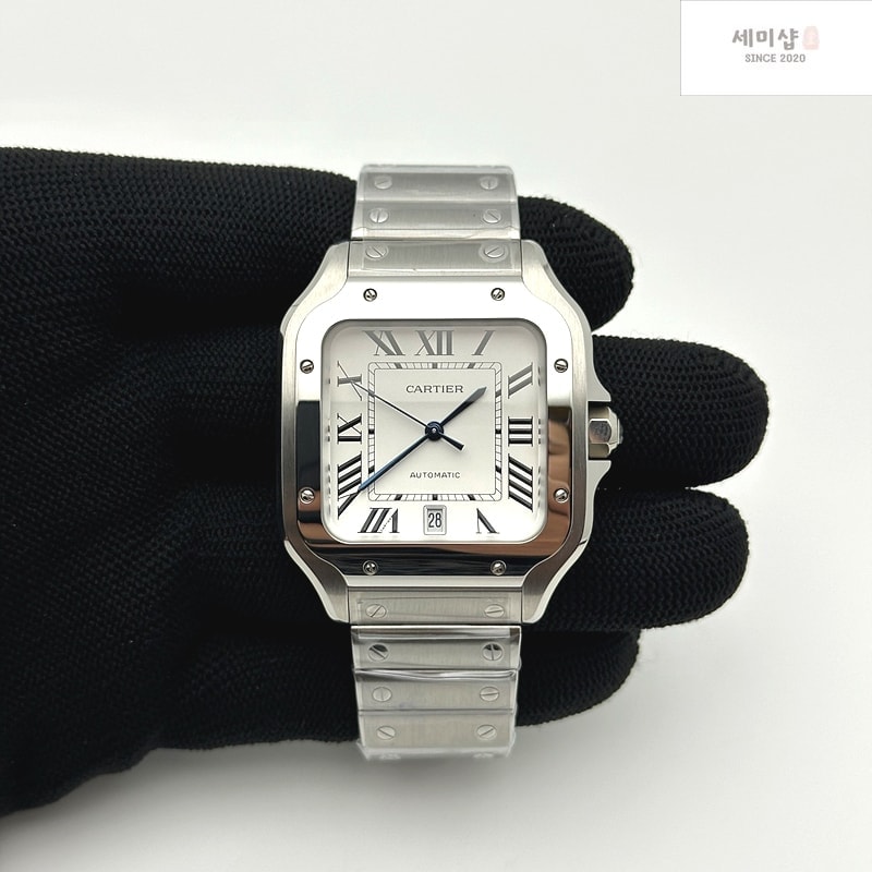 Cartier BV공장 까르띠에 산토스 40MM 라지 스마트링크브레이슬릿 Santos de Cartier 40mm White Dial on SS SmartLinks Bracelet MIYOTA 9019 시계 3번 이미지