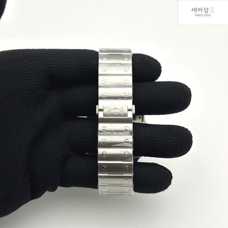 Cartier BV공장 까르띠에 산토스 40MM 라지 스마트링크브레이슬릿 Santos de Cartier 40mm White Dial on SS SmartLinks Bracelet MIYOTA 9019 시계 6번 이미지